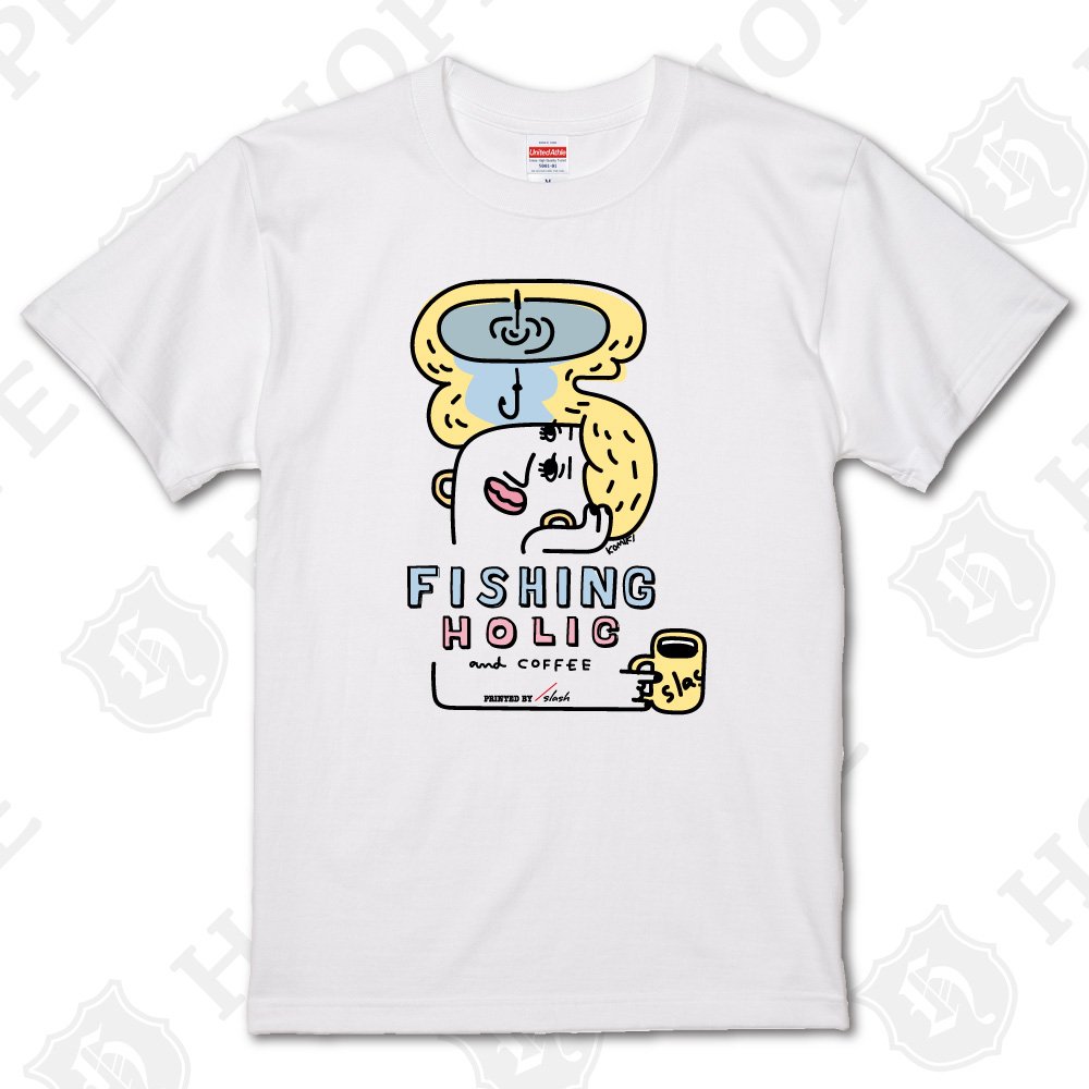 釣りホリックなイラストをプリントしたTシャツ