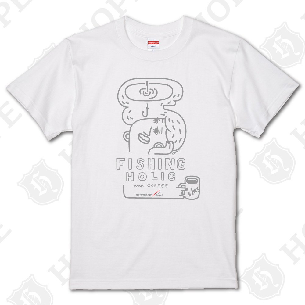 釣りホリックなイラストをプリントしたTシャツ